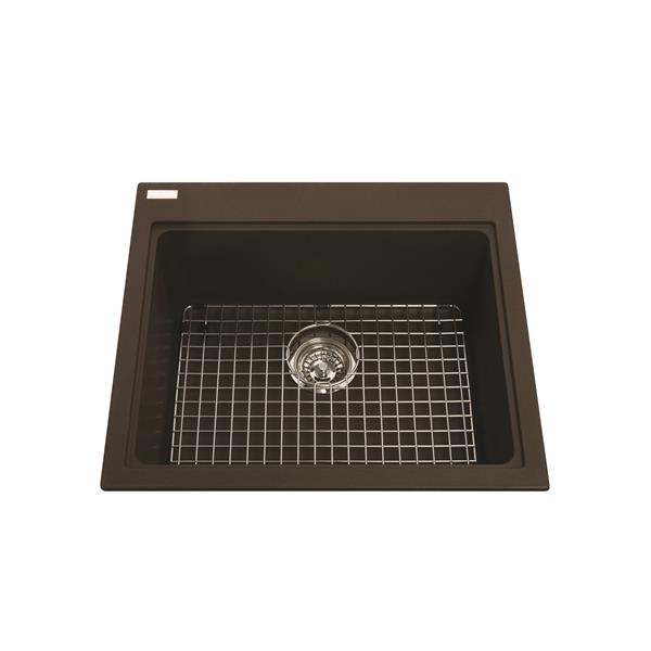 Kindred Franke 23.50-in X 20.50-in Brown Granite Single Sink