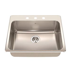 Kindred Steel Queen Topmount 25.25-in x 22-in Stainless Steel Single Kitchen Sink