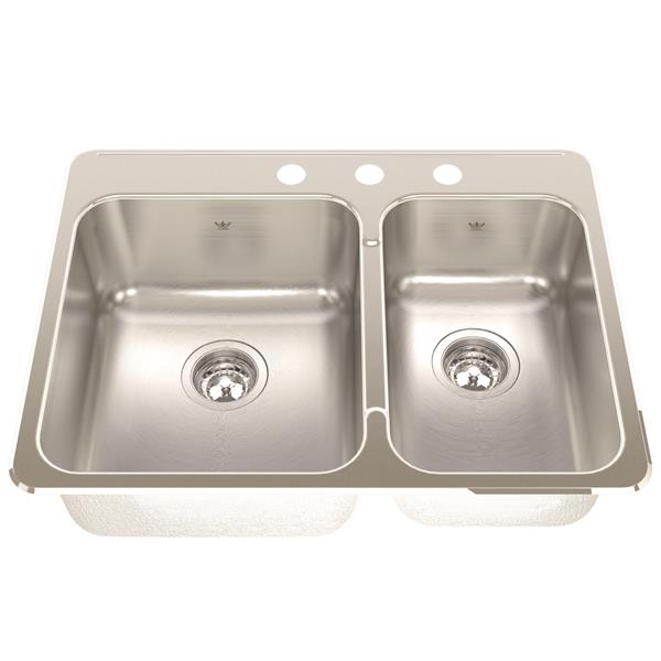 Kindred 27.25-in Stainless Steel Double Sink