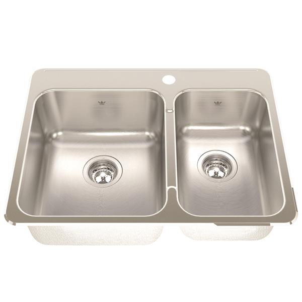 Kindred 27.25in Silver Stainless Steel Double Sink QCLA2027R81 RONA