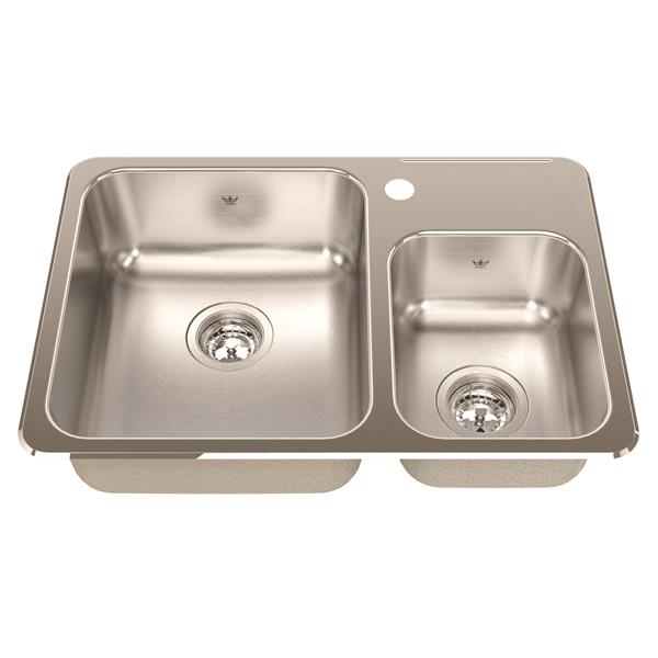 Kindred 18.13-in Stainless Steel Chrome Double Sink