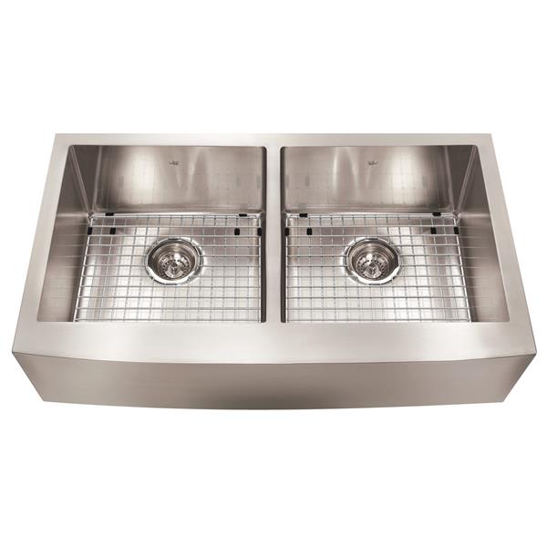 Kindred Designer Series 35 88 In X 20 Stainless Steel Double Bow A Front Farmhouse Sink Kcfd36b 9 10bg Rona Kindred Designer Series 35 88 In X 20, 20 Farmhouse Sink