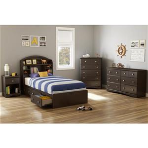 South Shore Furniture 3 Drawer Chocolate 40.50-in x 76.50-in Morning Dew Mates Bed