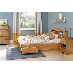 South Shore Furniture 3 Drawer Country Pine 56-in x 76.25-in Little Treasures Mates Bed