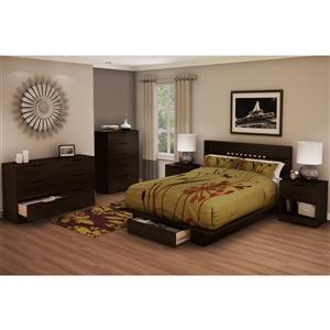 South Shore Furniture Holland Brown 60.10-in X 80-in Platform Bed with Drawer