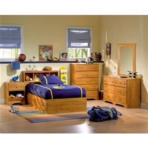 South Shore Furniture Holland Gray 60.10-in x 80-in Platform Bed with Drawer