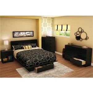 South Shore Furniture Holland Black 60.10-in X 80-in Platform Bed with Drawer