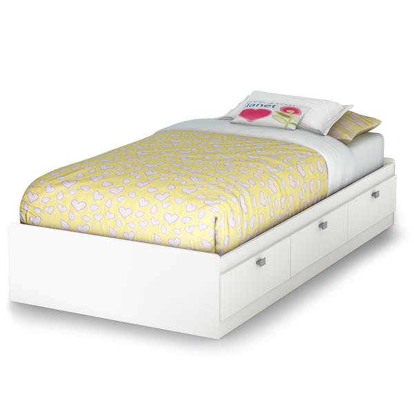 South Shore Furniture 3 Drawer Pure White Spark Mates Bed