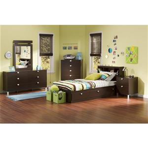 South Shore Furniture 3 Drawer Chocolate Spark Mates Bed