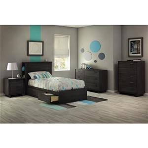 South Shore Furniture Fynn Gray 40.50-in x 76.50-in 3 Droor Mates Bed