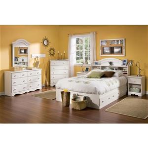South Shore Furniture 3 Drawer White Wash Summer Breeze Mates Full Bed