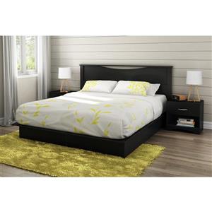 South Shore Furniture 2 Drawer Step One Platforme Bed - Black - King