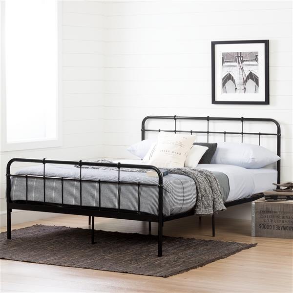 South Shore Furniture Holland Black 61.42-in x 83.07-in Platform Bed