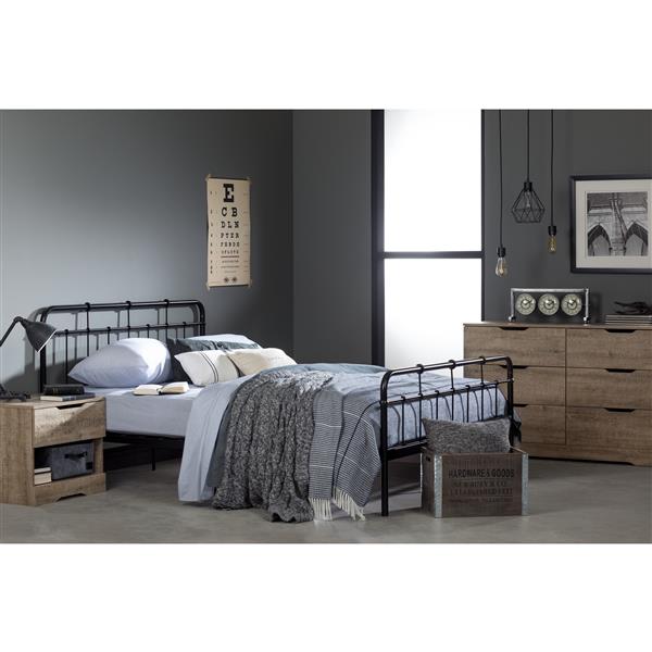 South Shore Furniture Holland Black 61.42-in x 83.07-in Platform Bed