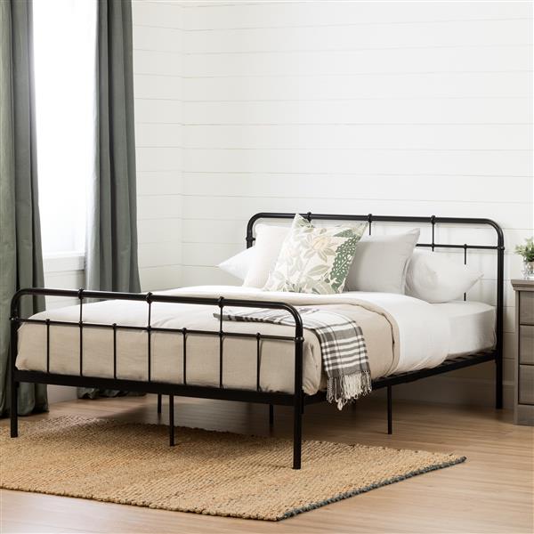 South Shore Furniture Versa Black 61.42-in X 83.07-in Platform Bed