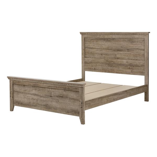 South Shore Furniture Weathered Oak 64.75-in x 81.25-in Lionel Panel Bed
