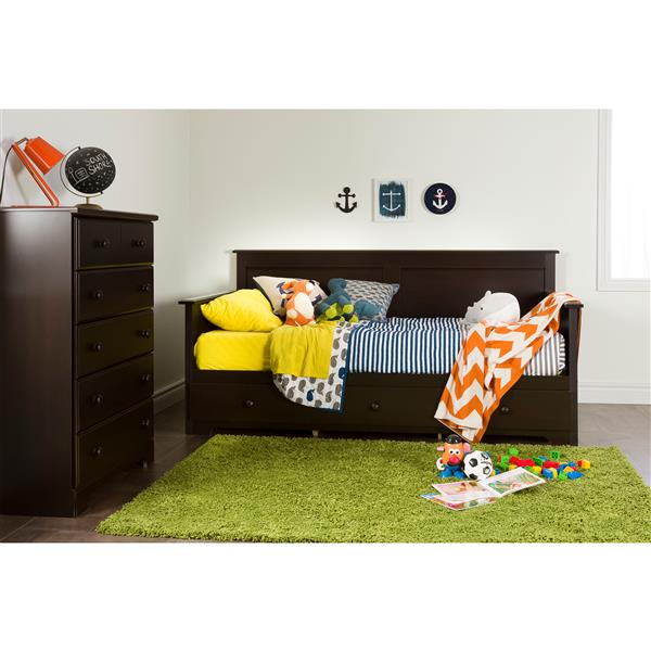 South Shore Furniture Chocolate Summer Breeze Daybed with Storage 10079 RONA