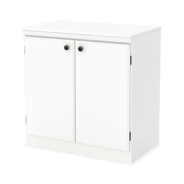 South S Furniture Morgan 2 Door, Small White Storage Cabinet