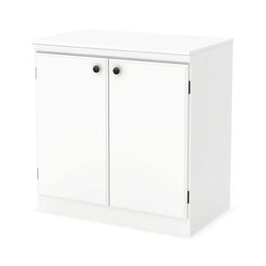 South Shore Furniture Morgan 2-Door Pure White Small Storage Cabinet