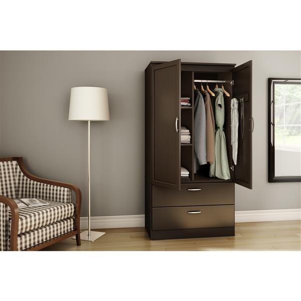 South Shore Furniture Chocolate Acapella Wardrobe Armoire 5359038