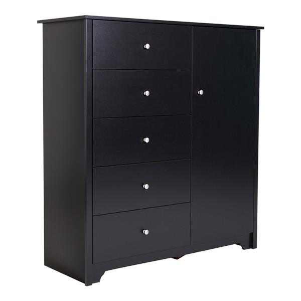 South Shore Furniture Vito 5-Drawer Pure Black Door Chest