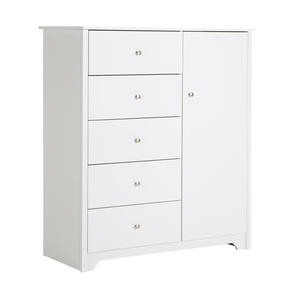 South Shore Furniture Vito 5-Drawer Pure White Door Chest