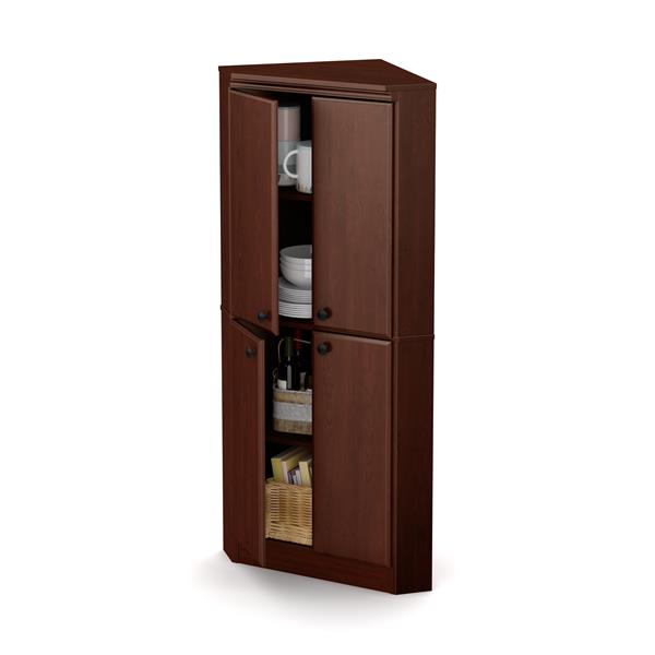 South Shore Furniture Morgan 4-Door Royal Cherry Corner Armoire
