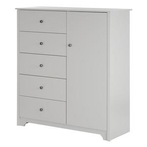 South Shore Furniture Vito 5-Drawer Soft Grey Door Chest