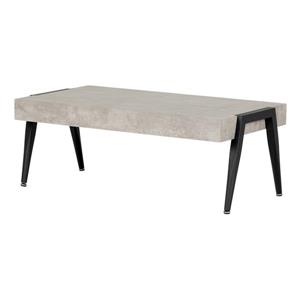 South Shore Furniture City Life 47.25-inL  Rectangular Coffee Table Grey And Black Frame and Concrete Counter Top