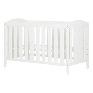 South Shore Furniture Angel 29.5-in x 54.5-in x 37.5-in Pure White Crib with Toddler Rail