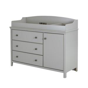 South Shore Furniture Cotton Candy Soft Grey Changing Table with Removable Changing Station