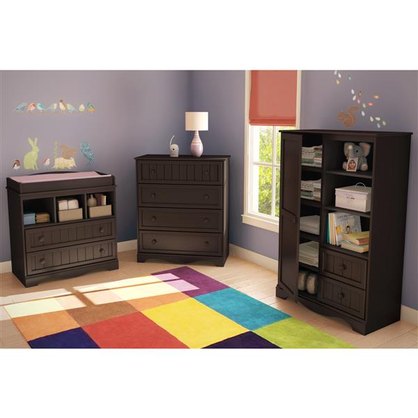 South Shore Funiture Savannah Espresso Changing Table with Optional Baskets