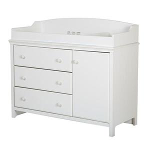 South Shore Furniture Cotton Candy Pure White Changing Table with Removable Changing Station