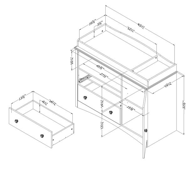 South Shore Furniture Pure White Peek-a-Boo Changing Table