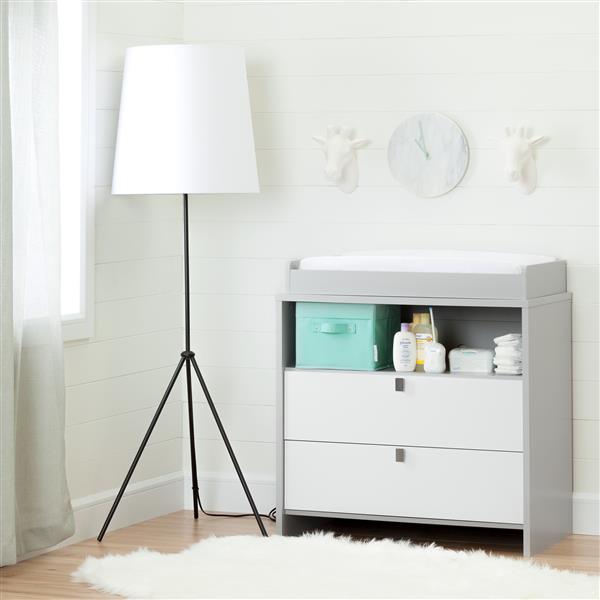 South S Furniture Cookie Soft Gray, Gray Changing Table Dresser