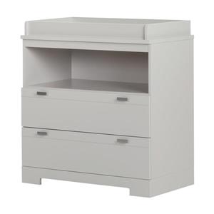 South Shore Furniture Reevo Soft Gray Changeing Table with Storage