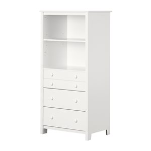 South Shore Furniture Little Smileys 57.62-in x 28.25-in x 19.37-in White Shelving Unit with Drawers