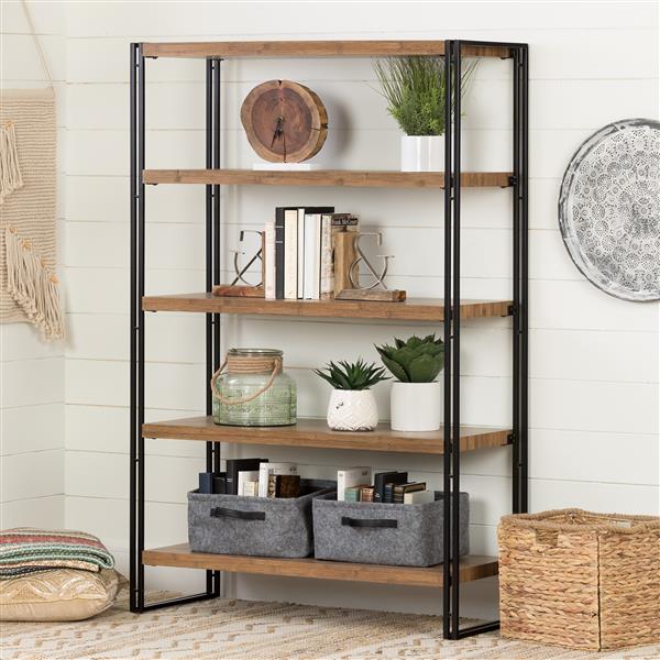 South Shore Furniture Gimetri 61-in x 39.4-in x 11.7-in Brown 5-Shelf Unit