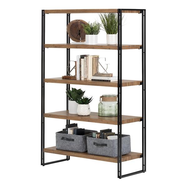 South Shore Furniture Gimetri 61-in x 39.4-in x 11.7-in Brown 5-Shelf Unit