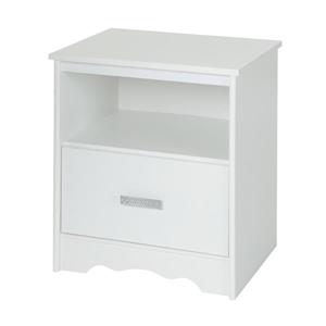 South Shore Furniture Tiara  1- Drawer Nightstand White