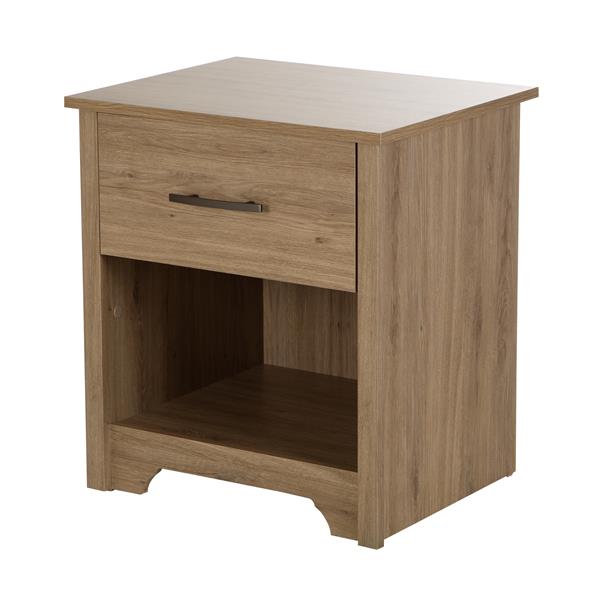 South Shore Furniture Fusion 1-Drawer Rustic Oak Nightstand 9063062 | RONA