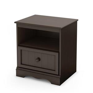 South Shore Furniture Savannah 1-Drawer Espresso Nightstand