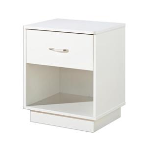 South Shore Furniture Logik 1-Drawer White Nightstand
