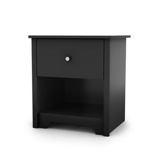South Shore Furniture Vito 1-Drawer Black Nightstand