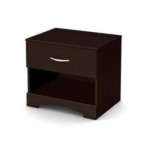 South Shore Furniture Step One 1-Drawer Chocolate Nightstand