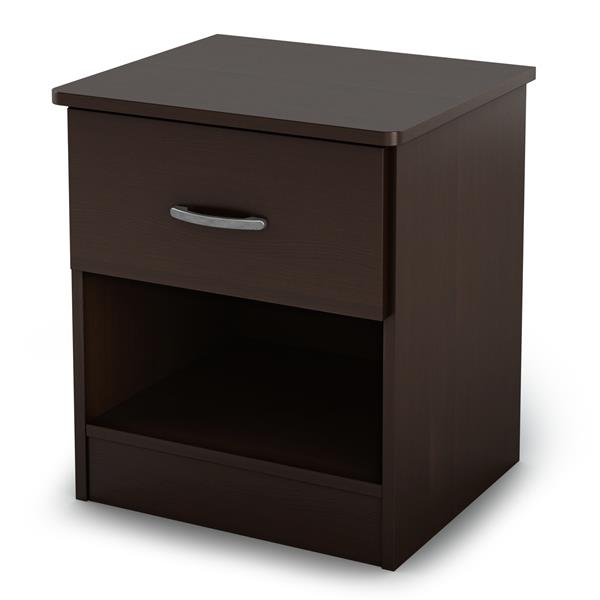 South Shore Furniture Step One 1 Drawer Chocolate Nightstand 3159061 Rona