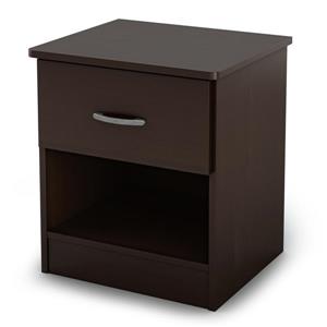 South Shore Furniture Step One 1-Drawer Chocolate Nightstand
