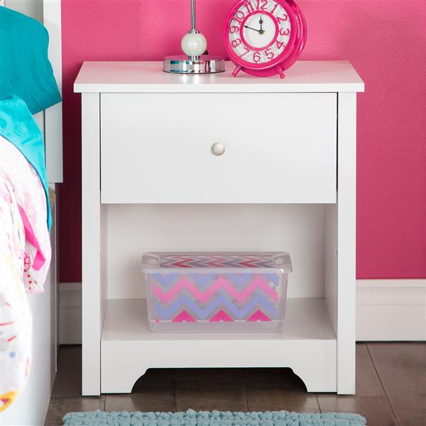 South Shore Furniture Vito 1-Drawer Nightstand White