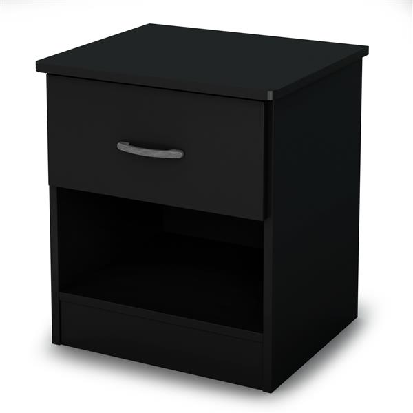 South Shore Furniture Libra 1 Drawer Nightstand Black 3070061 Rona