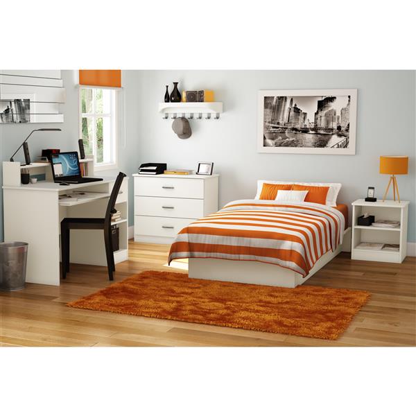 South Shore Furniture Libra Pure White Nightstand With Storage 3050059 Rona